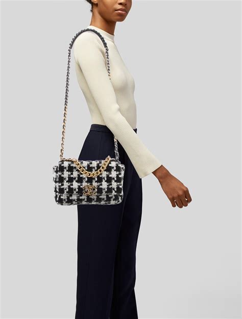 chanel houndstooth bag 2020|chanel medium knit bag.